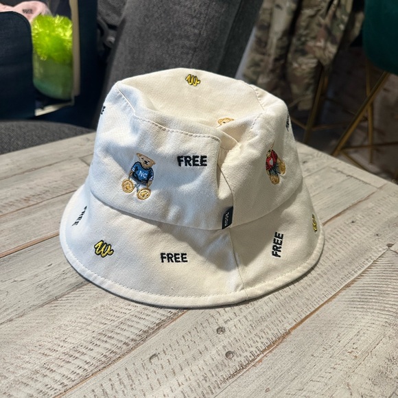 Embroidered White Bucket Hat - Picture 1 of 1
